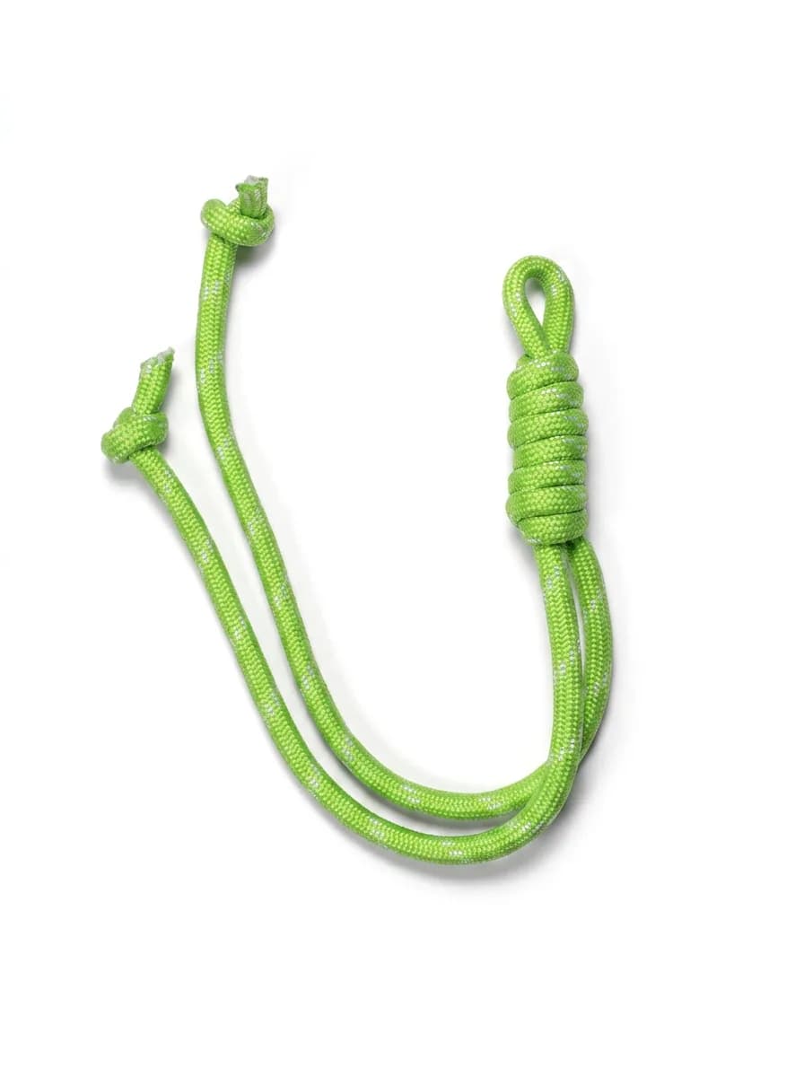 Lime paracord bracelet on a white background