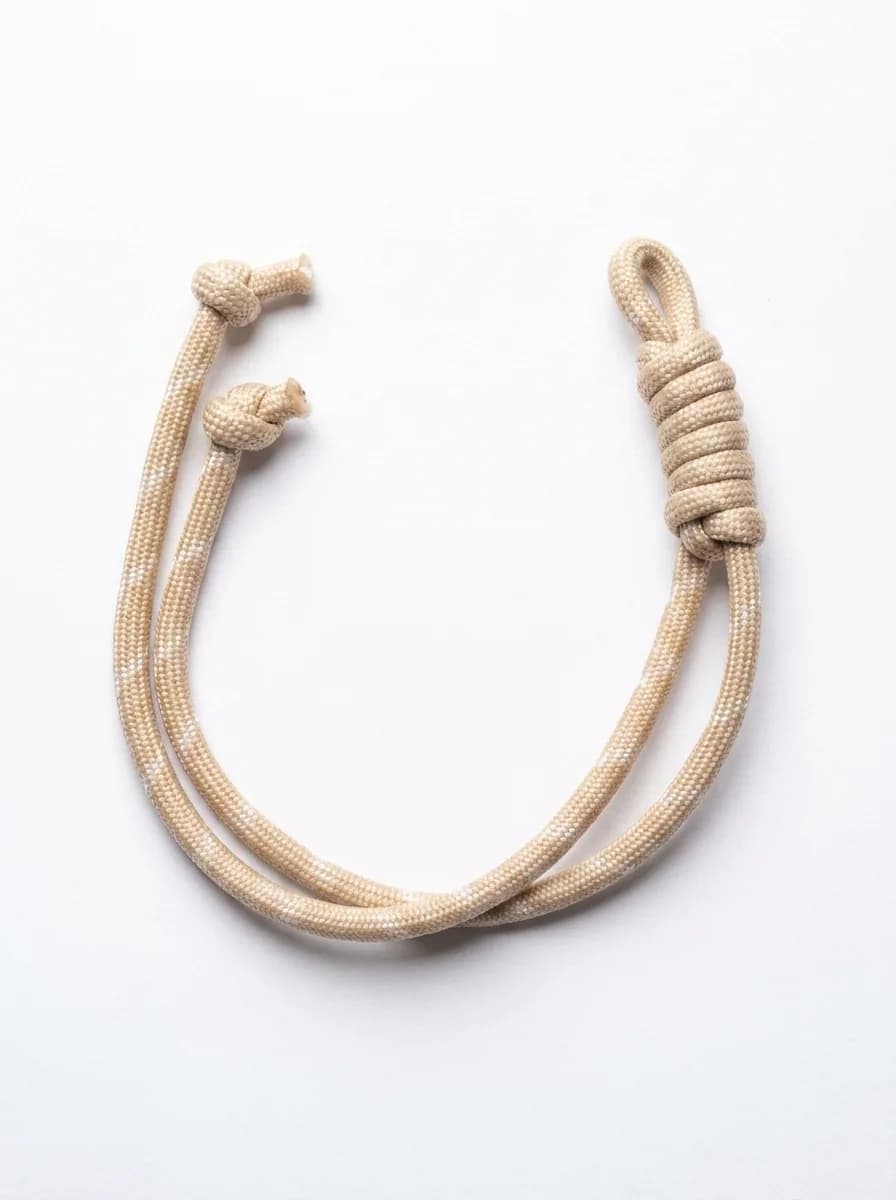 Champagne paracord bracelet on a white background